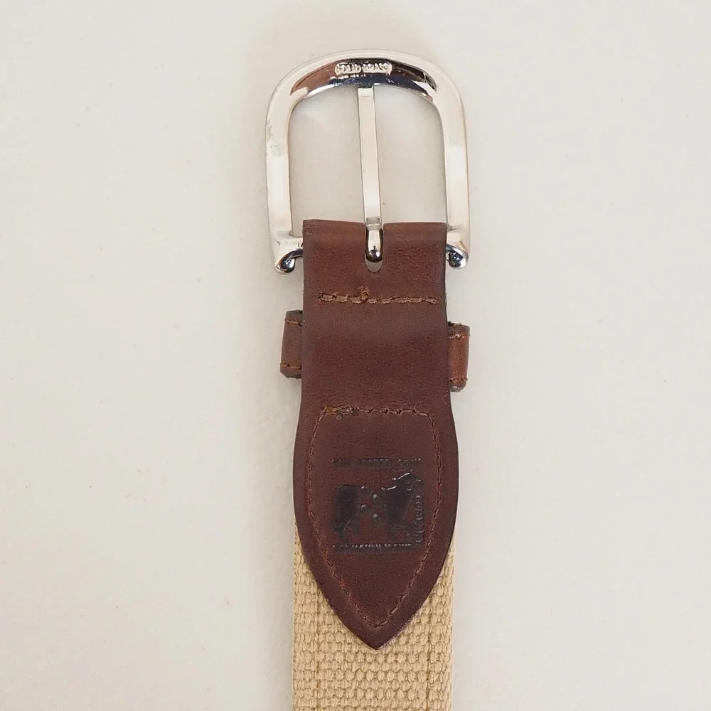 Belted Cow Co Nautical Sailboat Ribbon Club Belt Mens‎ 44 Leather Preppy Yacht